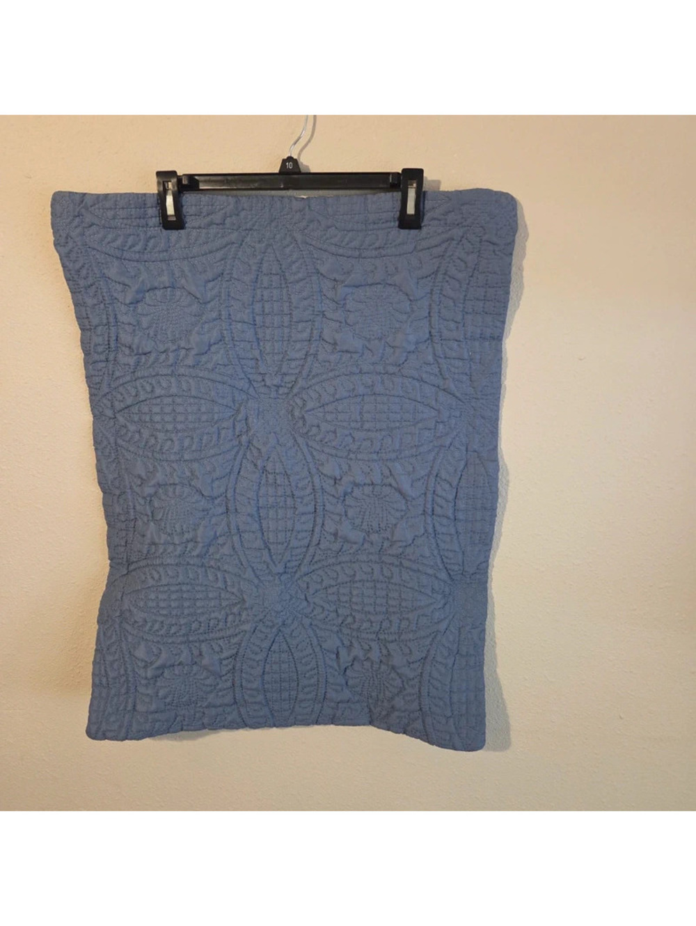 2 Bluish grey quilted pillow shams full/queen